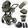 Moon Piú Kombi-Kinderwagen Moss Green/black Matt Zubehör Bundle