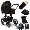 Moon Resea Plus Kinderwagen Black/black Matt Zubehör Bundle