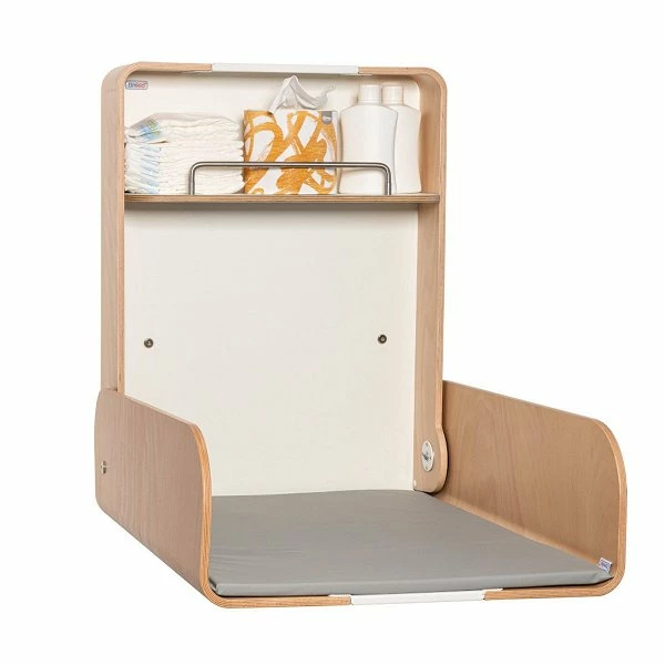 Timkid KAWAmidi Wandwickeltisch Anthrazit / Buche Inklusive Wickelmatte | Modern & Slim 2 Timkid KAWAmidi Wandwickeltisch Anthrazit / Buche Inklusive Wickelmatte | Modern & Slim – Bild 2