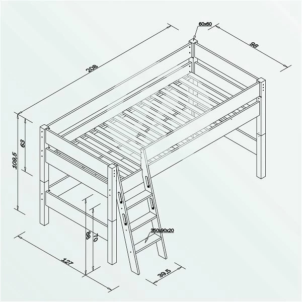 Relita KIM Halbhochbett Buche Massiv Natur Zum Einzelbett Umbaubar - Frachtfrei 2 Relita KIM Halbhochbett Buche Massiv Natur Zum Einzelbett Umbaubar - Frachtfrei – Bild 2