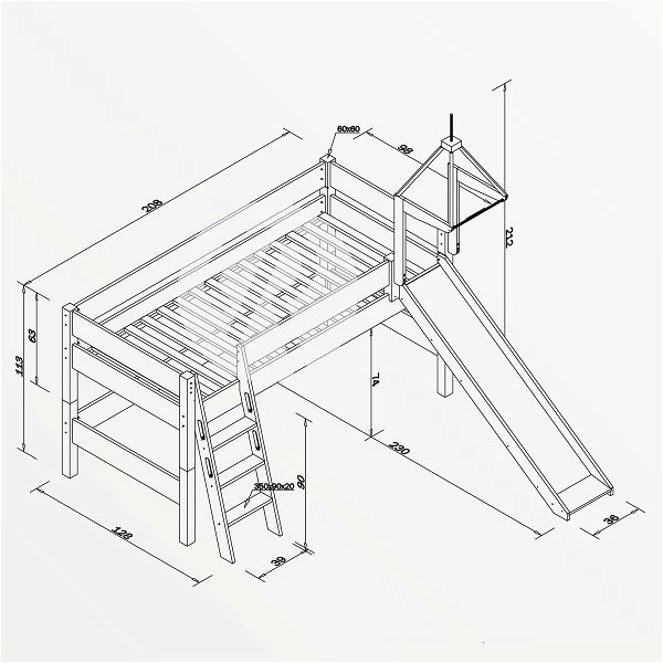 Relita KIM Halbhochbett Buche Massiv Natur Mit Rutsche Und Turmhalterung - Frachtfrei 3 Relita KIM Halbhochbett Buche Massiv Natur Mit Rutsche Und Turmhalterung - Frachtfrei – Bild 3