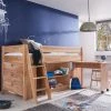 Relita KIM Halbhochbett Buche Massiv Natur Zum Einzelbett Umbaubar - Frachtfrei