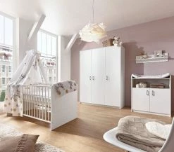 Schardt Classic White Kinderzimmer Mit Umbaukit Mit Dreitürigem Schrank