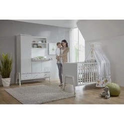 Schardt Holly White Kinderzimmer Mit Umbauseiten Kinderbett & Schrankkombi