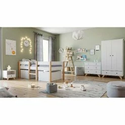 Nature Kid Finn / Tipi Kinderzimmer Weiß/natur 5-teilig Mit Kojenbett