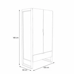 Nature Kid Laslo Kleiderschrank 2-türig Weiß/natur -Kinderwagen laslo kleiderschrank 2t skizze 1zu1