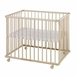 Schardt Laufgitter Basic Buche Massiv Natur 75 X 100 Cm, Mit Laufrollen, Folie Sternchen Grau