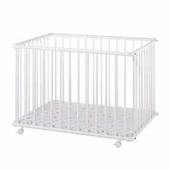 Schardt Laufgitter Basic Buche Massiv Weiß 75 X 100 Cm, Mit Laufrollen, Folie Prisma