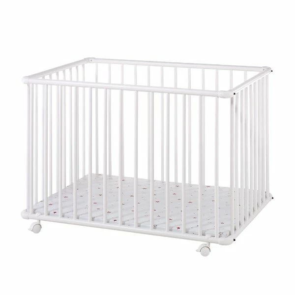 Schardt Laufgitter Basic Buche Massiv Weiß 75 X 100 Cm, Mit Laufrollen, Folie Sternchen Rot 2 Schardt Laufgitter Basic Buche Massiv Weiß 75 X 100 Cm, Mit Laufrollen, Folie Sternchen Rot – Bild 2