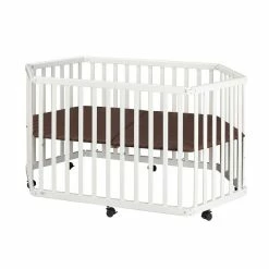 TiSsi Laufgitter Aus Massiv Buche Weiß Platzsparend Faltbar -Kinderwagen laufgitter weiss 3 gr 1