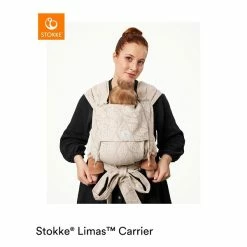 Stokke® Limas™ Babytrage Floral Slate -Kinderwagen limascarrier valbeige front 220425 1281 rt 1 1