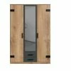 Wimex Liverpool Kleiderschrank 3-türig Plankeneiche-Nachbildung / Graphit