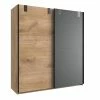 Wimex Liverpool Schiebetürenschrank Breit Plankeneiche-Nachbildung / Graphit