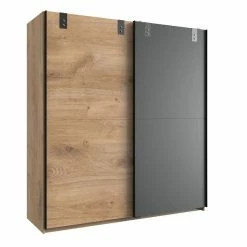 Wimex Liverpool Schiebetürenschrank Breit Plankeneiche-Nachbildung / Graphit