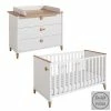 Paidi Lotte & Fynn Sparset - Steiff By PAIDI Babybett & Wickelkommode - Kreideweiß/Eiche Massiv