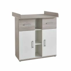 Arthur Berndt Lotti Babyzimmer 3-teilig Weiß Mit Ulme Silbergrau Dekor -Kinderwagen lotti32 fs 2500x2020