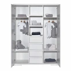 Schardt Maxx White Kinderzimmer Inkl. Umbauseiten Mit 2-trg Schrank -Kinderwagen maxx white schrank offen 1