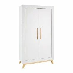 Schardt Miami White Kleiderschrank - 2 Türen Weiß/Buche Massiv