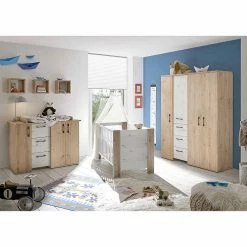 MÄUSBACHER Mäusbacher Micha Kinderzimmer 4T Dreiteilig Asteiche/artisan Weiß