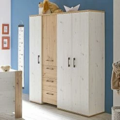 MÄUSBACHER Mäusbacher Micha Kleiderschrank 4-türig Artisan Weiß/asteiche