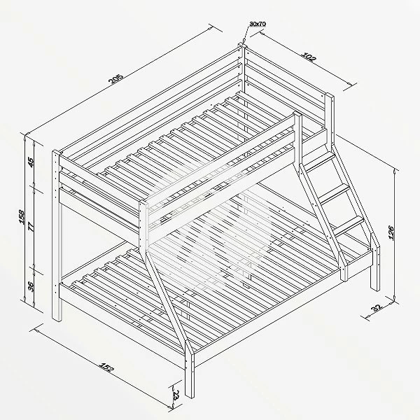 Relita MIKE Etagenbett Buche Massiv Weiß 90/140 X 200 Cm - Frachtfrei 2 Relita MIKE Etagenbett Buche Massiv Weiß 90/140 X 200 Cm - Frachtfrei – Bild 2