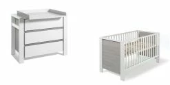 Schardt Milano Pinie Sparset Inkl. Umbauseiten Kinderbett & Wickelkommode