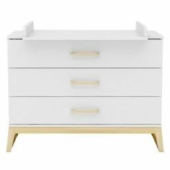 Nature Kid Modena Wickelkommode Weiß Drei Schubladen Inklusive Wickelaufsatz