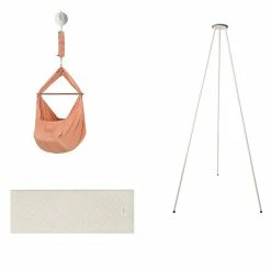 Moonboon Ökologische Federwiegen-Set Desert Mit Motor, Gestell Weiß & Kokos-Einleger -Kinderwagen moonboon federwiegen set desert weiss