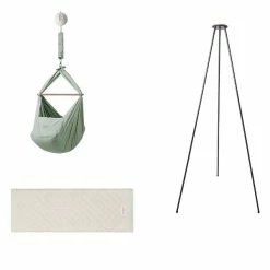 Moonboon Ökologische Federwiegen-Set Seagrass Mit Motor, Gestell Grau & Kokos-Einleger -Kinderwagen moonboon federwiegen set seagrass grau