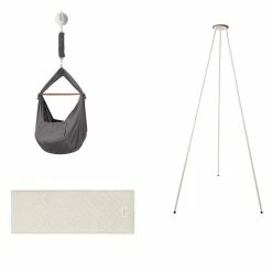 Moonboon Ökologische Federwiegen-Set Stone Mit Motor, Gestell Weiß & Kokos-Einleger -Kinderwagen moonboon federwiegen set stone weiss