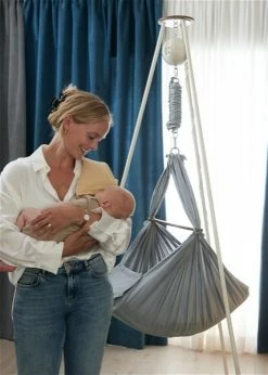 Moonboon Ökologische Federwiegen-Set Ocean Mit Motor, Gestell Weiß & Kokos-Einleger -Kinderwagen moonboon hammock 11