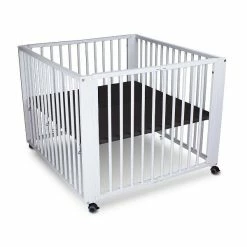 TiSsi Moritz Laufgitter Aus Massiv Buche Weiß Platzsparend Faltbar Mit Rollen -Kinderwagen moritz ws oben gr 1