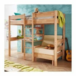 Relita NOEL Hochbett Buche Massiv Natur Inklusive Schreibtisch, Zum Einzelbett Umbaubar -Kinderwagen noel natur sessel gr 1