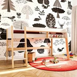 Nature Kid Noel Hochbett Weiß/natur Mittelhoch 90 X 200 Cm