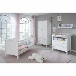 Trendteam Ole Babyzimmer 2-türiger Schrank 4-teilig Weiß