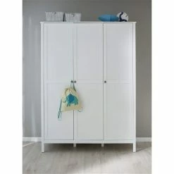 Trendteam Ole Jugendzimmer 3-türiger Schrank 4-teilig Weiß -Kinderwagen ole jz 1839 610 01 frontal
