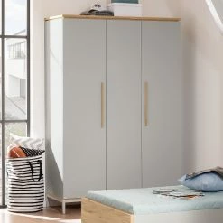 Paidi Benne Kleiderschrank 3T Kieselgrau/Eiche-Montana - Versandkostenfrei