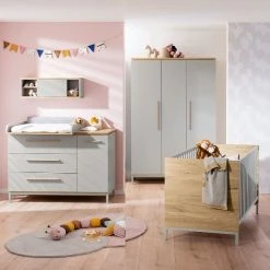 Paidi Benne Kinderzimmer Schrank 3T & WIKO Breit Kieselgrau/Eiche-Montana - Zum Aktionspreis