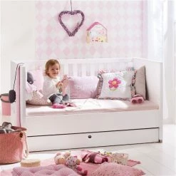 Paidi Carlo Kinderzimmer Mit Schrank 3T Kreideweiß/Fichte-Vintage -Kinderwagen paidi carlo milieu kindersofa bettkasten 04 4