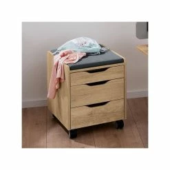 Paidi Rollcontainer 3S Eiche-Nebraska Für Schreibtisch Diego - 3 Schubkästen