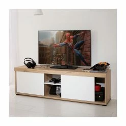 Paidi Fionn Lowboard Kreideweiß, Eiche-Bordeaux Mit 2 Schiebetüren - Zum Aktionspreis