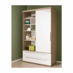 Paidi Fionn/Remo Schiebetürenschrank Schmal 2x Kreideweiß | Zum Aktionspreis