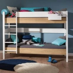 Paidi Kira Etagenbett 160 Cm Eiche-Nebraska 2 Gerade Leiter 120x200 Cm