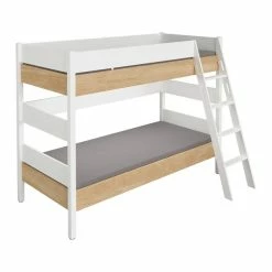 Paidi Kira Etagenbett 160 Cm Eiche-Nebraska 2 Schräge Leiter 90x200 Cm