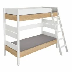 Paidi Kira Etagenbett 180 Cm Eiche-Nebraska Schräge Leiter 90x200 Cm