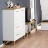 Paidi Oscar Highboard Kreideweiß/Eiche-Nebraska 2 Türen, 2 Schubkästen