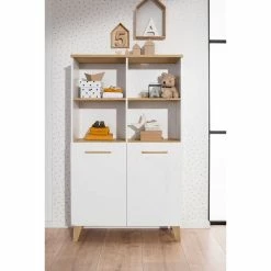 Paidi Oscar Standregal 8 Fächer, 2 Türen Unten Kreideweiß/Eiche-Nebraska - Zum Aktionspreis