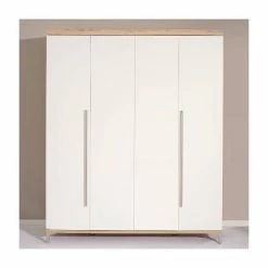 Paidi Remo Kleiderschrank 4-türig Eiche-Bordeaux/Kreideweiß - Zum Aktionspreis