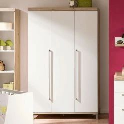 Paidi Remo Kleiderschrank 3-türig Eiche-Bordeaux/Kreideweiß - Zum Aktionspreis