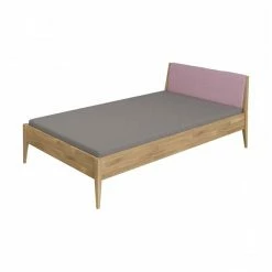 Paidi Sten Traumliege Eiche Massiv Dunkelrosa Gepolstert 120x200 Cm